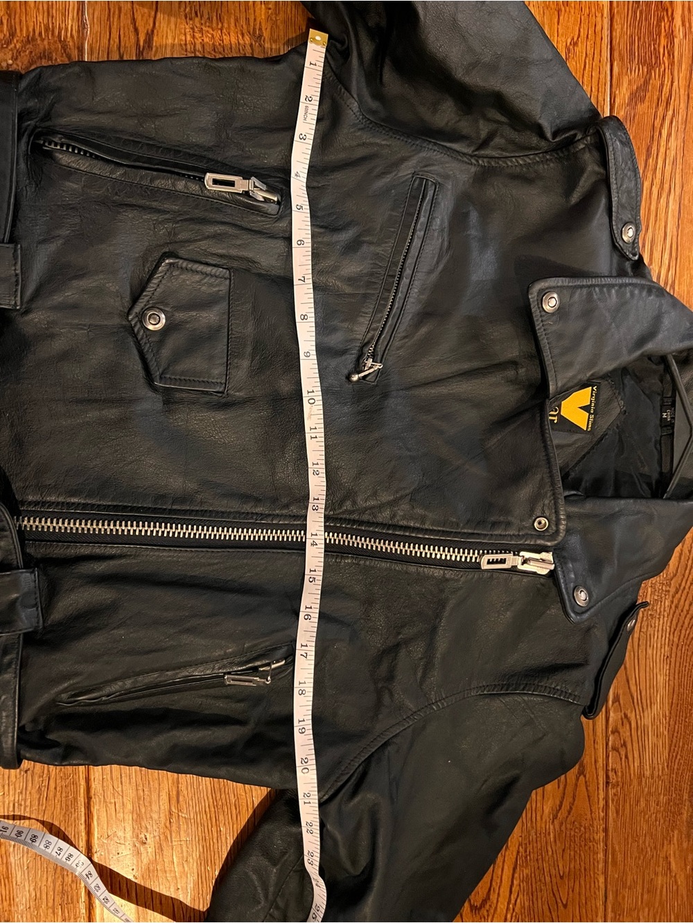 Vintage Virginia Slims 100% Leather Biker Motorcycle Jacket Womens W/Belt 1990s - Picture 9 of 10